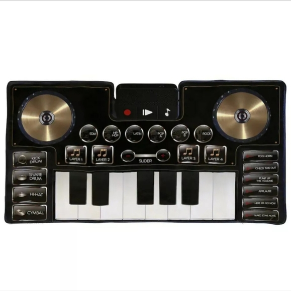 FAO Schwarz Giant Electronic DJ Mixer Mat with Piano Keyboard & Turntable - Picture 2 of 3